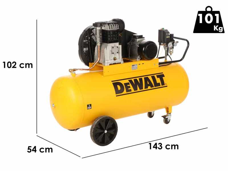 DeWalt DXCMB3T201HE - Compresseur d'air &eacute;lectrique triphas&eacute; par courroie - Moteur 3 CV &ndash; 200 L