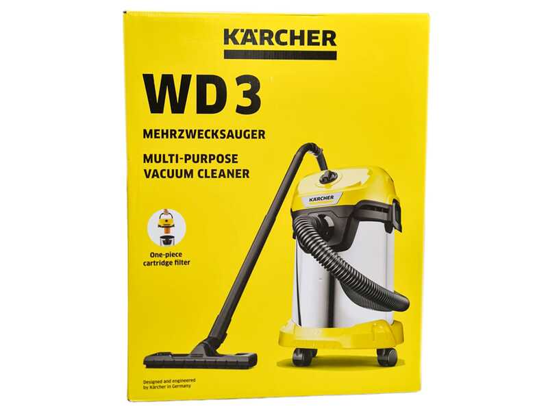 Karcher WD 3 S V-19/4/20 - Aspirateur multifonction - Bidon en acier INOX - 19 L