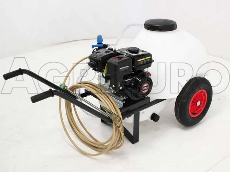 Pulv&eacute;risateur thermique sur brouette Comet MC 25 Loncin G120 F avec cuve 120L