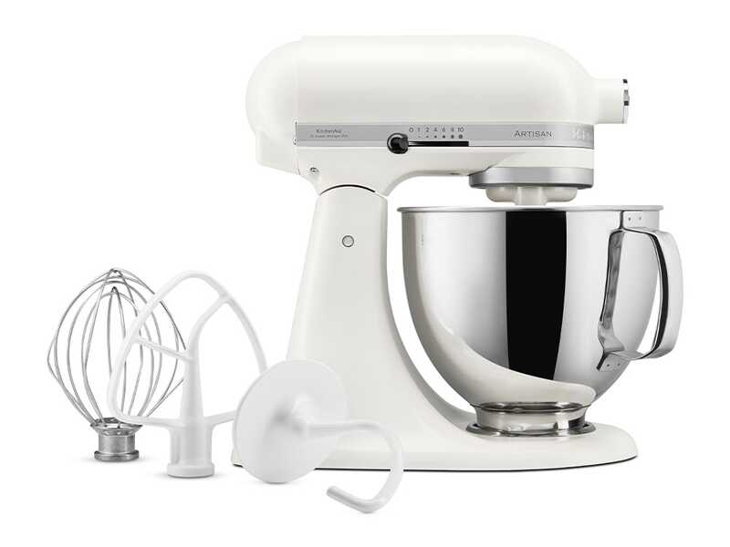 KitchenAid Artisan 5KSM125-EPL Porcelain White - Batteur m&eacute;langeur plan&eacute;taire avec t&ecirc;te relevable