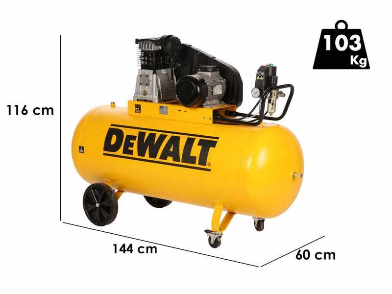 DeWalt DXCMB4T200HE - Compresseur d'air &eacute;lectrique triphas&eacute; par courroie - Moteur 4 CV &ndash; 200 L