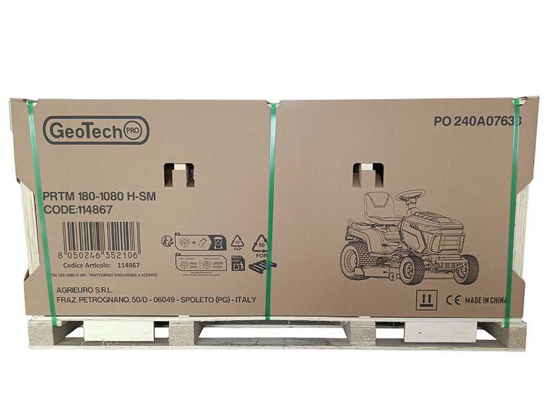 GeoTech-Pro PRTM 200-1020 H-CM - Tracteur tondeuse - Transmission hydrostatique - Bac de ramassage