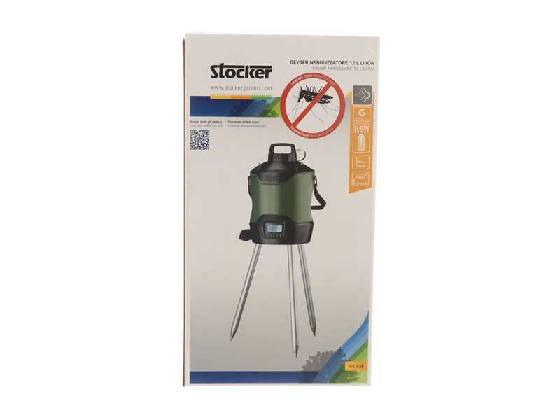 Stocker Geyser 12L - N&eacute;buliseur antimoustique de jardin &agrave; batterie - 12 Litres - 12V 2.5Ah