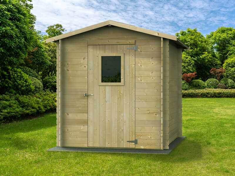 Alce Regis 198x198 - Abri de jardin en bois - Avec fen&ecirc;tre frontale - 198x198x216 cm