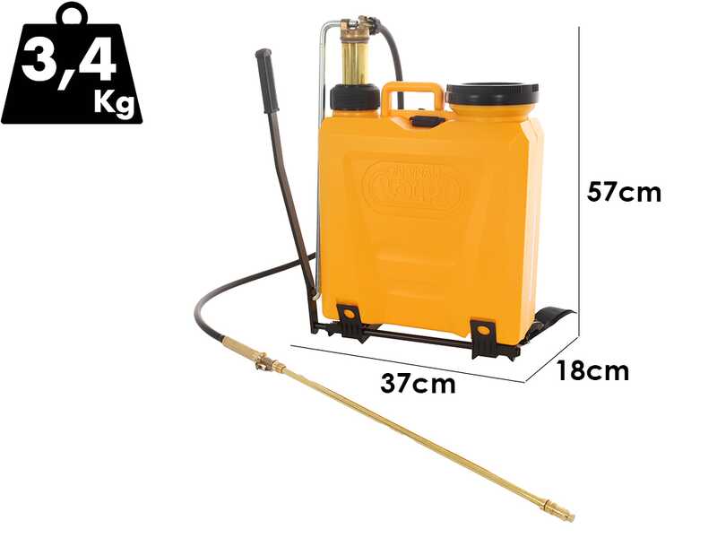 Volpi UNI 12L 81PSF  - Pompe de pulv&eacute;risation manuelle - &Agrave; dos - Avec lance en laiton