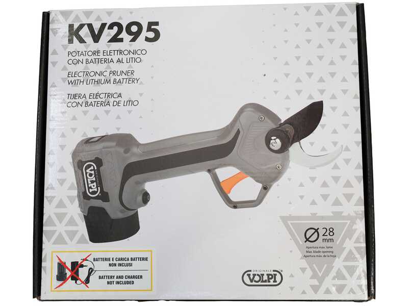 Volpi KV295 - S&eacute;cateur &eacute;lectrique - 14,4 V - Diam&egrave;tre de coupe 28 mm - SANS BATTERIES NI CHARGEUR