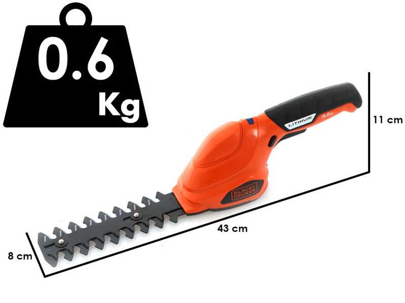 Black &amp; Decker GSL300-QW - S&eacute;cateur &agrave; gazon &agrave; batterie - 3,6 V 1,1 Ah