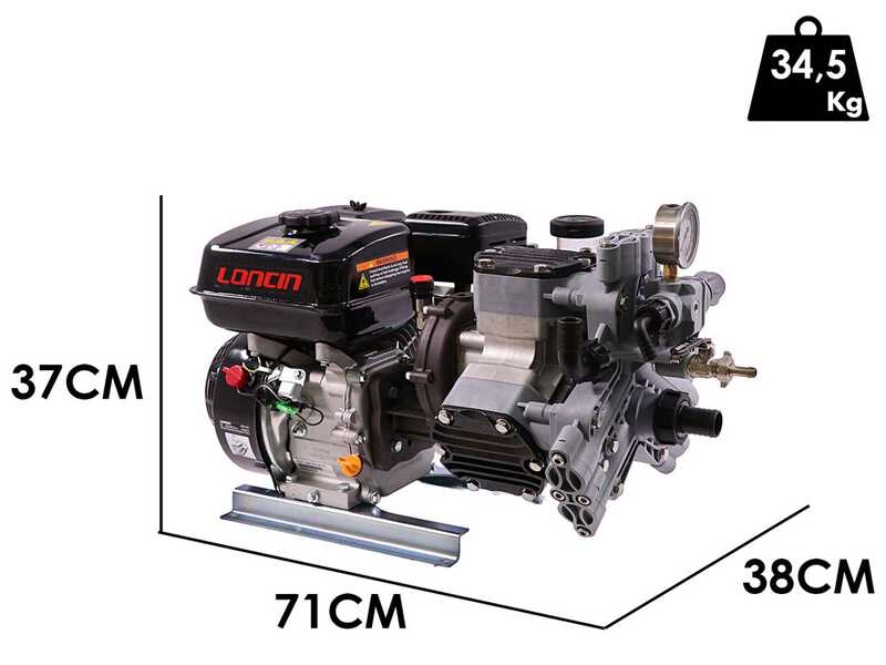 Comet MTP P40/20 BA (CE) - Motopompe thermique pour pulv&eacute;risation - moteur Loncin G200F - version pour acides et produits chimiques