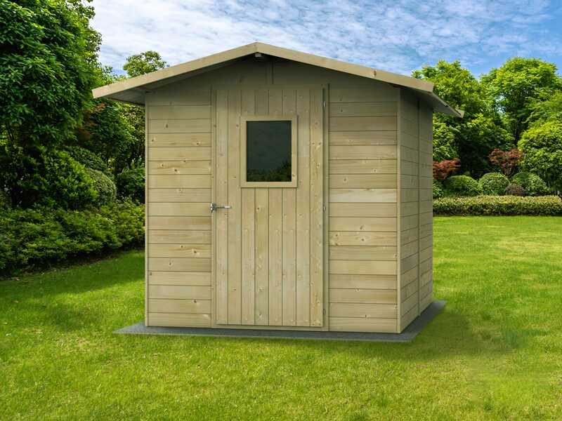Alce Vaniglia 200x207  - Abri de jardin en bois - Avec fen&ecirc;tre frontale - 200 x 207 x 214 cm