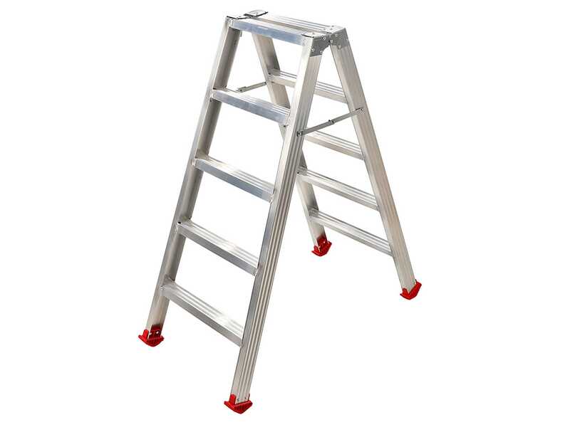 Escabeau double en aluminium 1031, 2x5 marches, 1,20 m