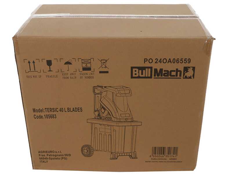 BullMach Tersic 40 L - Broyeur de branches &eacute;lectrique - Avec bac de ramassage
