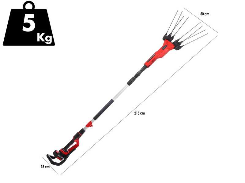 Einhell GE-FS 18/53 - Peigne vibreur &agrave; batterie - Perche t&eacute;lescopique - 18V 2.5Ah
