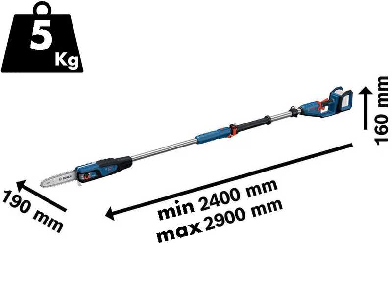 Bosch Professional GKE 18V-25T - &Eacute;lagueuse &eacute;lectrique &agrave; batterie sur perche t&eacute;lescopique - 18 V - SANS BATTERIES NI CHARGEUR