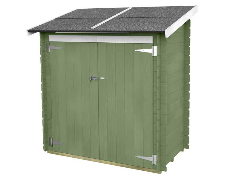 Alce Ambrogio 155x85 vert - Abri de jardin en bois - Toit &agrave; un versant - 155 x 85 x 165 cm