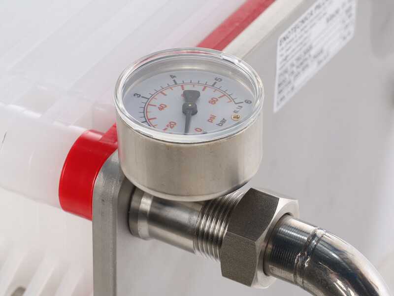 Enotecnica Pillan F10 - Filtre &agrave; plaques pour vin sur chariot - Ch&acirc;ssis INOX et pompe NOVAX