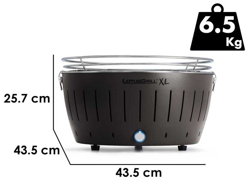 LotusGrill LG G435 U - Barbecue portable d'ext&eacute;rieur XL - Coque anthracite