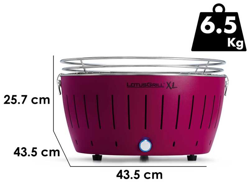 LotusGrill LG G435 U PU - Barbecue portable pour l'ext&eacute;rieur XL - Coque violette