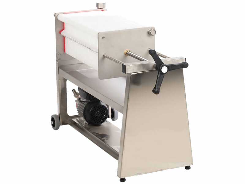 Enotecnica Pillan F40 - Filtre &agrave; plaques pour vin sur chariot - Ch&acirc;ssis INOX et pompe NOVAX