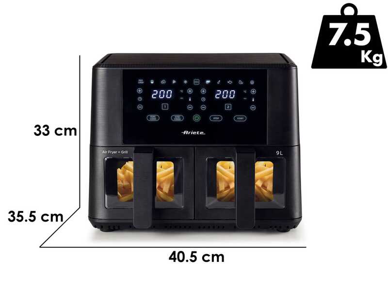 Ariete 4631 - Friteuse &agrave; air double vitrage 9 L