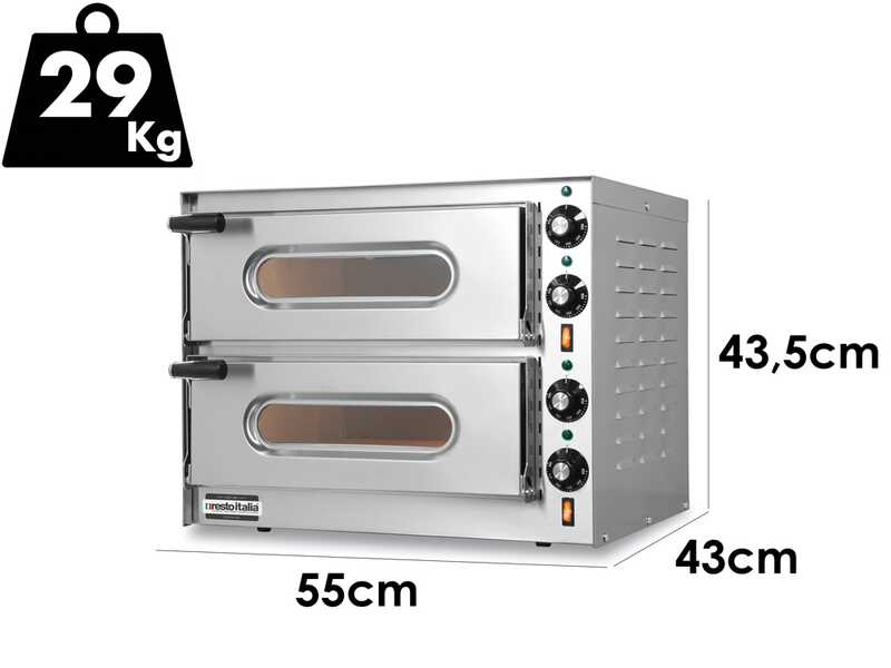 Resto Italia Small G2 - Four &eacute;lectrique &agrave; pizza - Double chambre