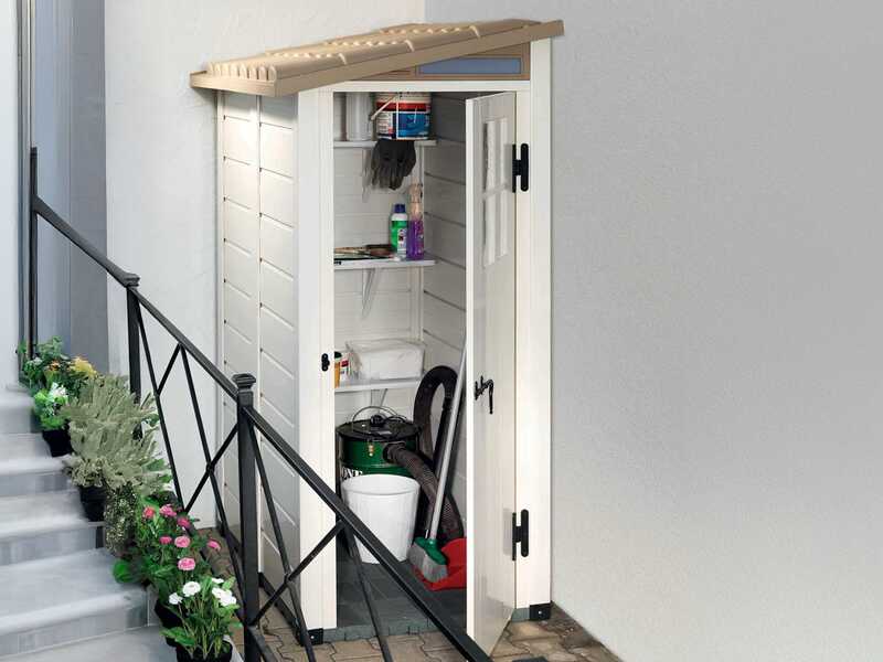 Garofalo Tuscany Evo 100 Terrace - Abri de jardin - Avec fen&ecirc;tre et porte &agrave; un battant - 82,5 x 122,5 x 201 cm