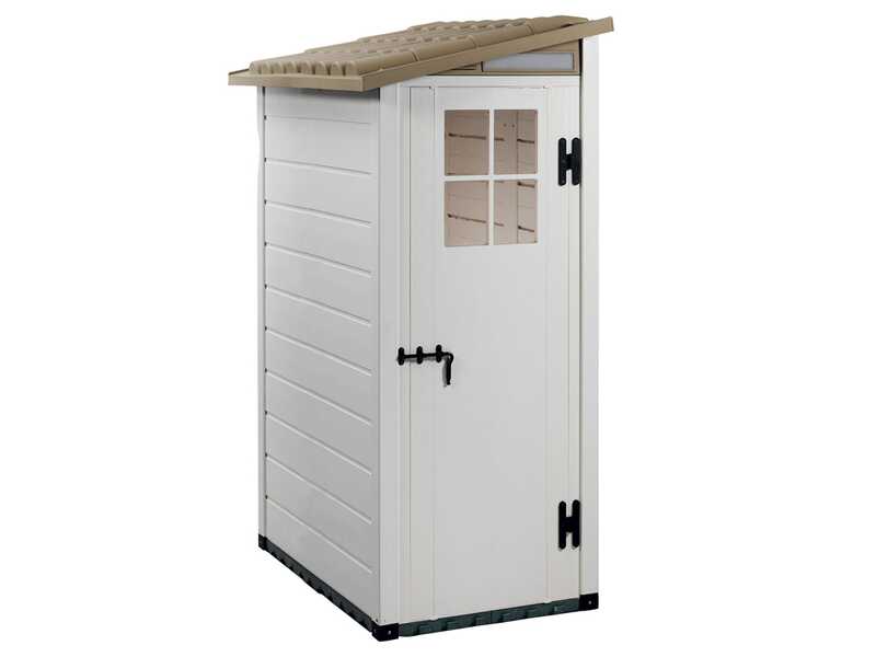 Garofalo Tuscany Evo 100 Terrace - Abri de jardin - Avec fen&ecirc;tre et porte &agrave; un battant - 82,5 x 122,5 x 201 cm