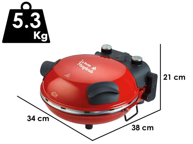 DCG Pizza Maker - Four &agrave; pizza &eacute;lectrique - Pierre r&eacute;fractaire