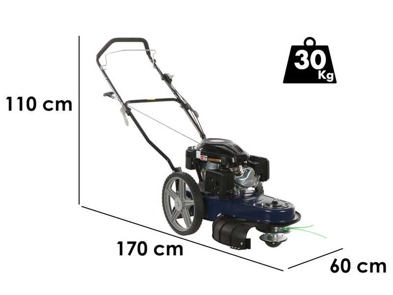 BullMach FALCIA 196-560 - D&eacute;broussailleuse &agrave; roues &agrave; essence 4 temps &agrave; pouss&eacute;e manuelle