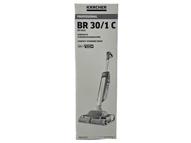 Karcher BR 30/1 C Bp Pack 18/30 - Nettoyeur de sols &agrave; batterie 3 en 1 : lave, s&egrave;che, aspire