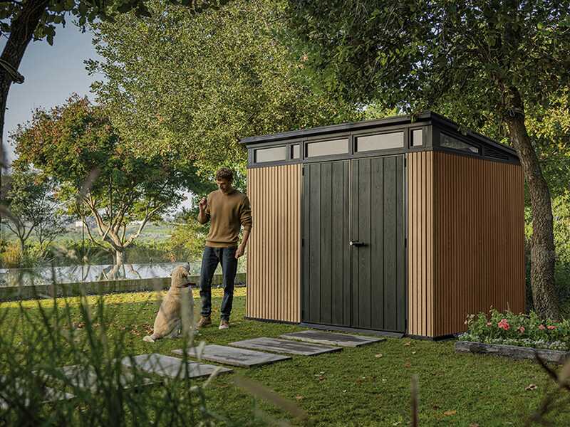 Keter Signature Venetian 9x7 - Abri de jardin - Avec porte &agrave; double battant - 277x218x226 cm