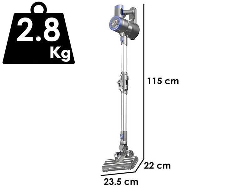 DCG BS5075 - Balai &eacute;lectrique rechargeable sans fil - Batterie au lithium 22,2 V/ 2 Ah