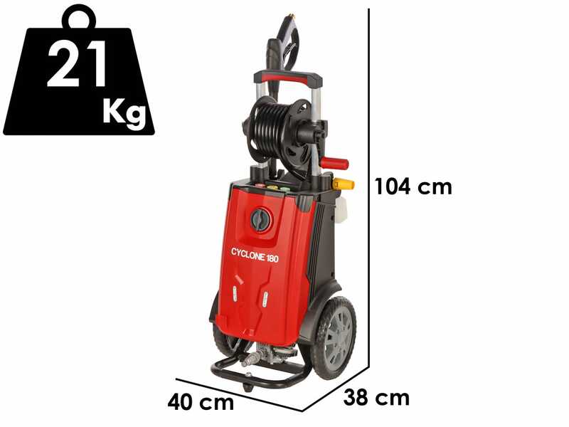 GeoTech Cyclone 180 - Nettoyeur haute pression avec lance professionnelle + D&eacute;boucheur - 180 bar - 480 l/h