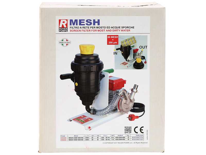 Rover MESH 5000 Novax - Pompe de transfert pour eaux sales avec filtre &agrave; mailles - 1,0 HP