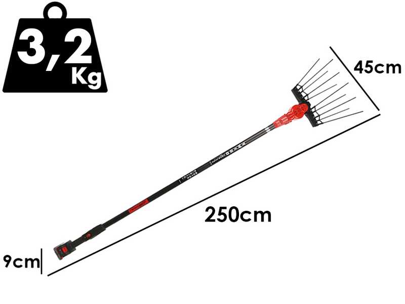 Aima Twigo Sans Fil - Peigne vibreur &eacute;lectrique &agrave; batterie - Perche fixe en aluminium - 3 x 21V 5,2Ah