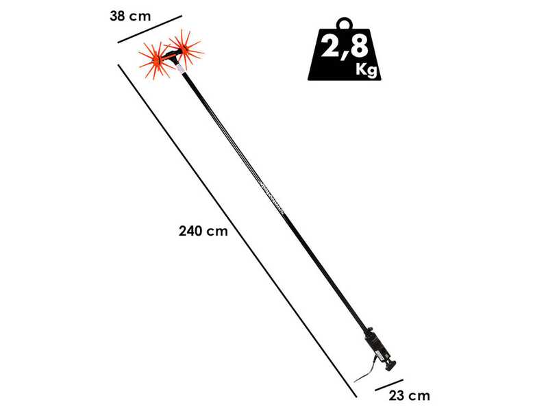 Ripartrak Mark II X.4 FX - Peigne vibreur &eacute;lectrique - Perche en carbone 2,4 m