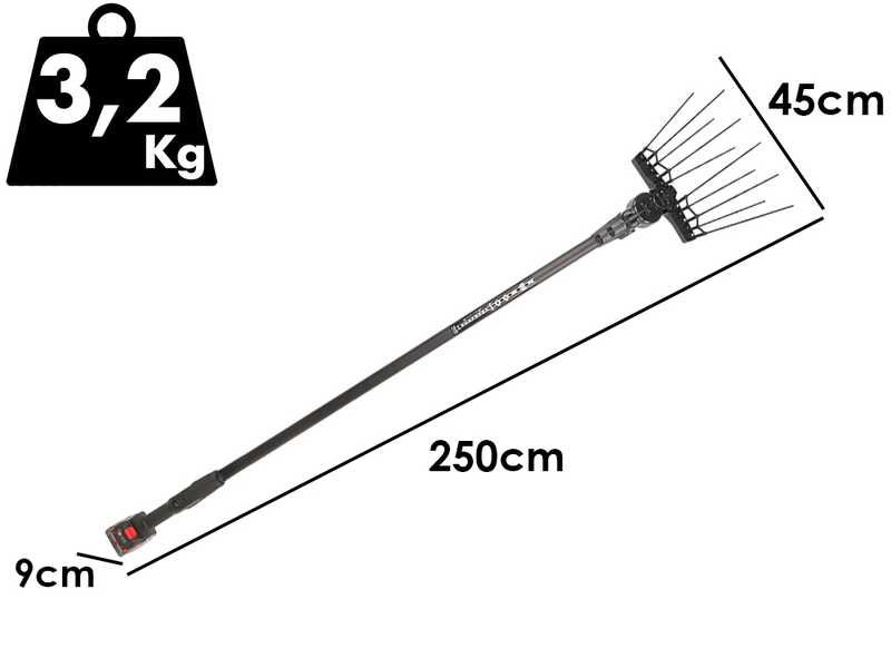 Aima Twigo Basic Cordless - Peigne vibreur &eacute;lectrique &agrave; batterie - Perche fixe en aluminium - 2 x 21 V 5.2 Ah