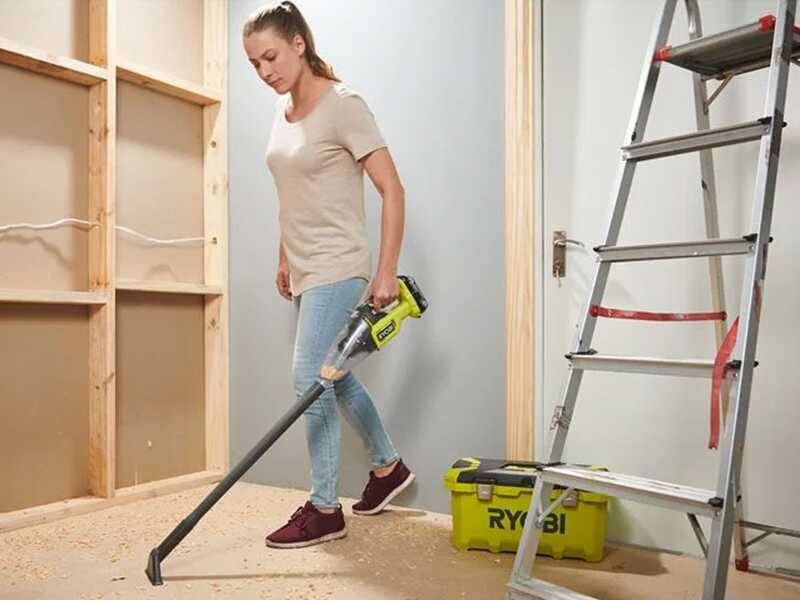 Ryobi RHV18F-0 - Ramasse-miettes &agrave; batterie avec rallonge - 18 V - 2 Ah