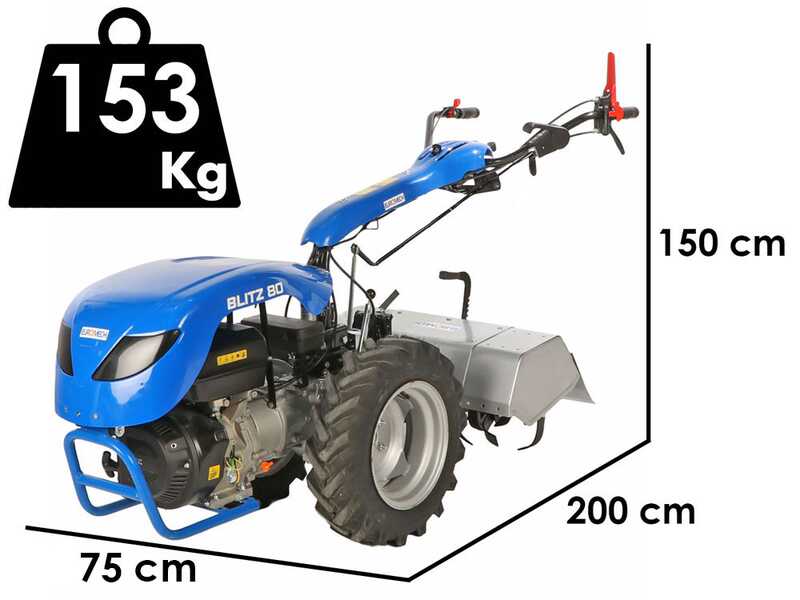 EuroMech BLITZ 80 - Motoculteur &agrave; essence - Yagmur R390 - 13 CV