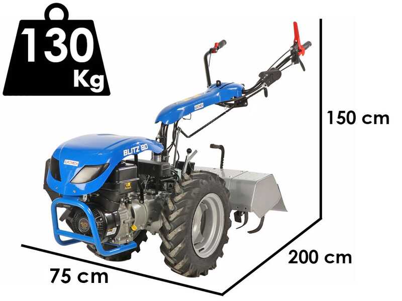 EuroMech BLITZ 80 - Motoculteur &agrave; essence - B&amp;S Vanguard - 10 CV