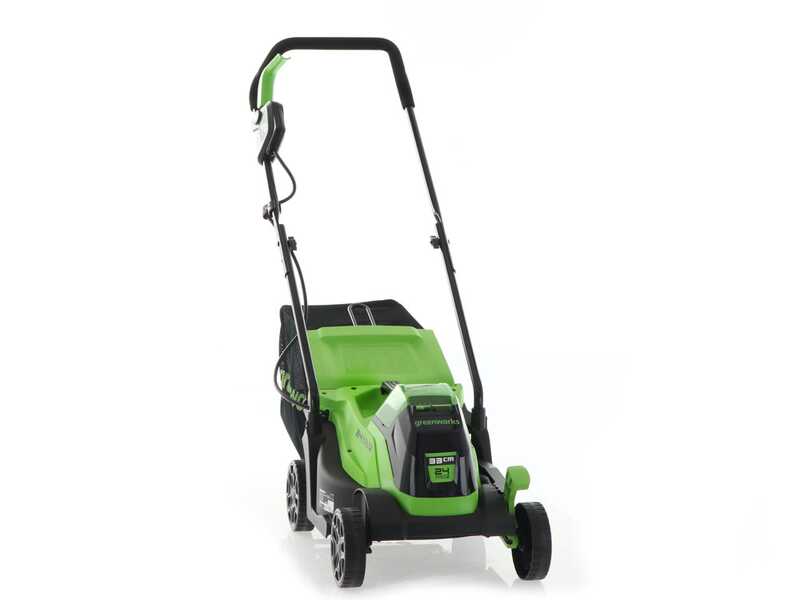 Greenworks GD24LM33 - Tondeuse &agrave; gazon &agrave; batterie - 24 V/10 Ah - Largeur de coupe 33 cm
