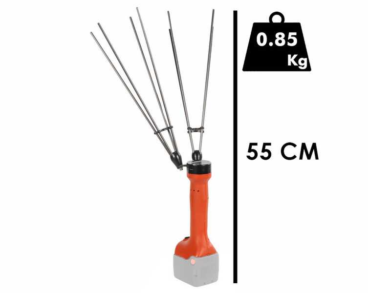 Stocker Magma E-35 21 V - Peigne vibreur manuel &agrave; batterie + perche de rallonge 205-325 cm - 21 V 4 Ah
