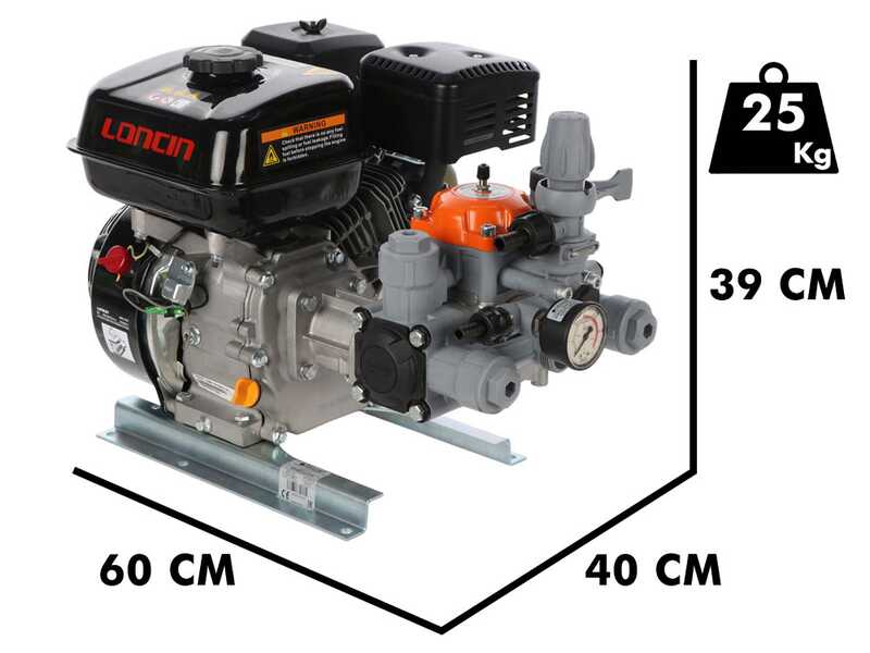 Kit motopompe thermique pour pulv&eacute;risation avec chariot - Comet MTP P40/20 SC 4T - Pour produits chimique et acides