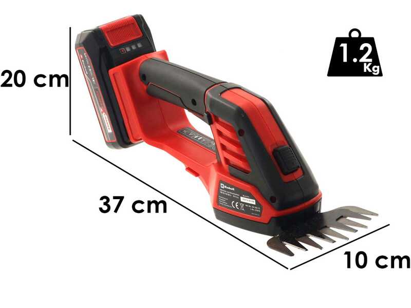 Einhell GE-CG 18/100 Li - Cisaille &agrave; gazon &agrave; batterie - Sculpte-haie - 18V 4Ah