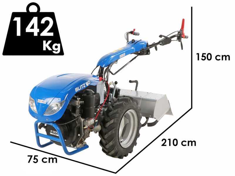 EuroMech BLITZ 80 - Motoculteur diesel - Yagmur D300 - 7 CV - D&eacute;marrage &eacute;lectrique