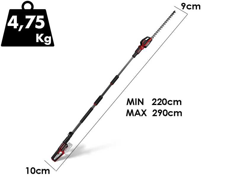 Einhell GP-HH 18/50 Li T BL - Taille-haie &agrave; batterie sur perche t&eacute;lescopique - 18 V 4Ah