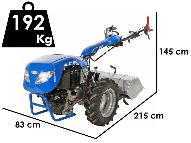 EuroMech BLITZ 120 - Motoculteur diesel - Kohler KD15-440 - 12 CV - D&eacute;marrage &eacute;lectrique