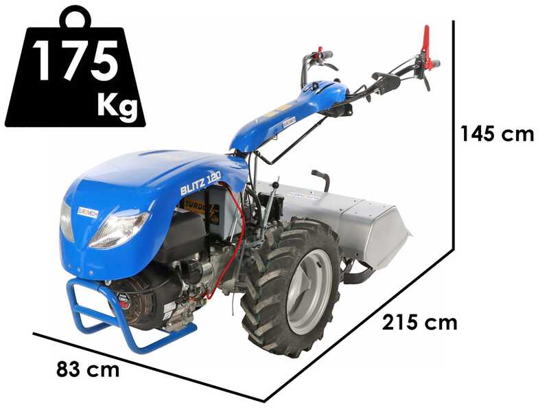EuroMech BLITZ 120 - Motoculteur &agrave; essence - Yagmur R420 - 16 CV - D&eacute;marrage &eacute;lectrique