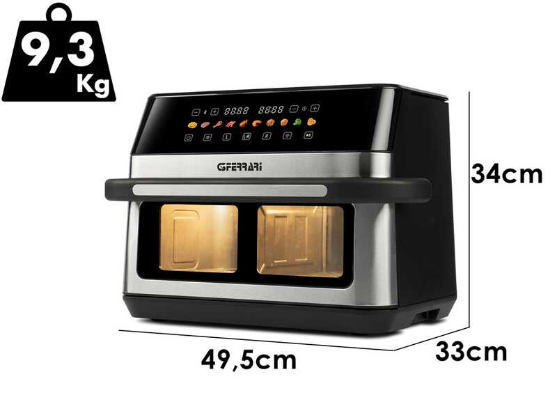 G3 Ferrari Friggisano 6+6 - Friteuse &agrave; air chaud 12 L avec double bac