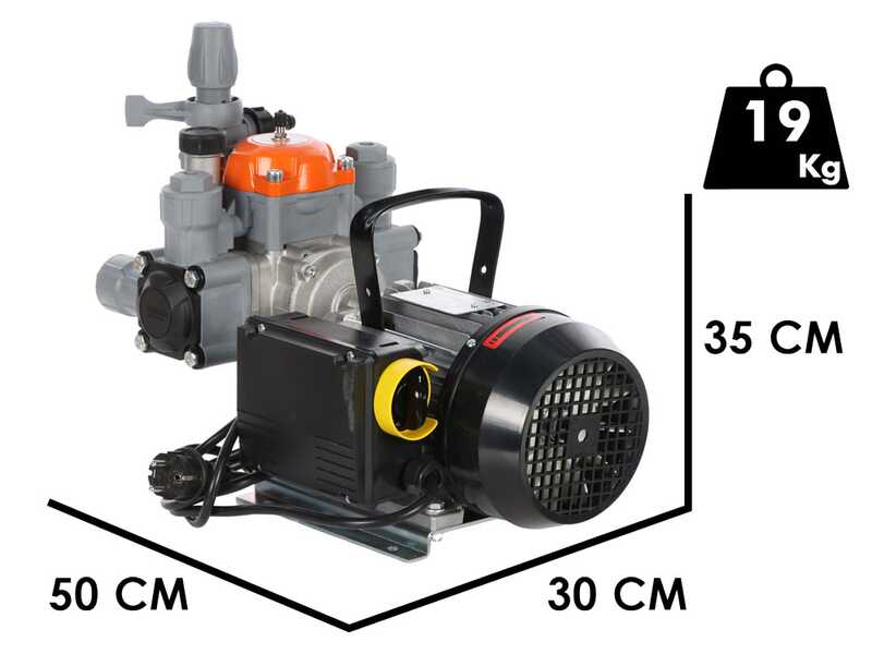 Kit motopompe &eacute;lectrique de pulv&eacute;risation avec chariot - Comet MTP BPX25 PP - Pour produits chimiques et acides