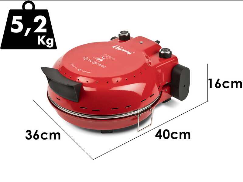 Girmi Quisipizza FP5002 - Four &agrave; pizza &eacute;lectrique - Pierre r&eacute;fractaire